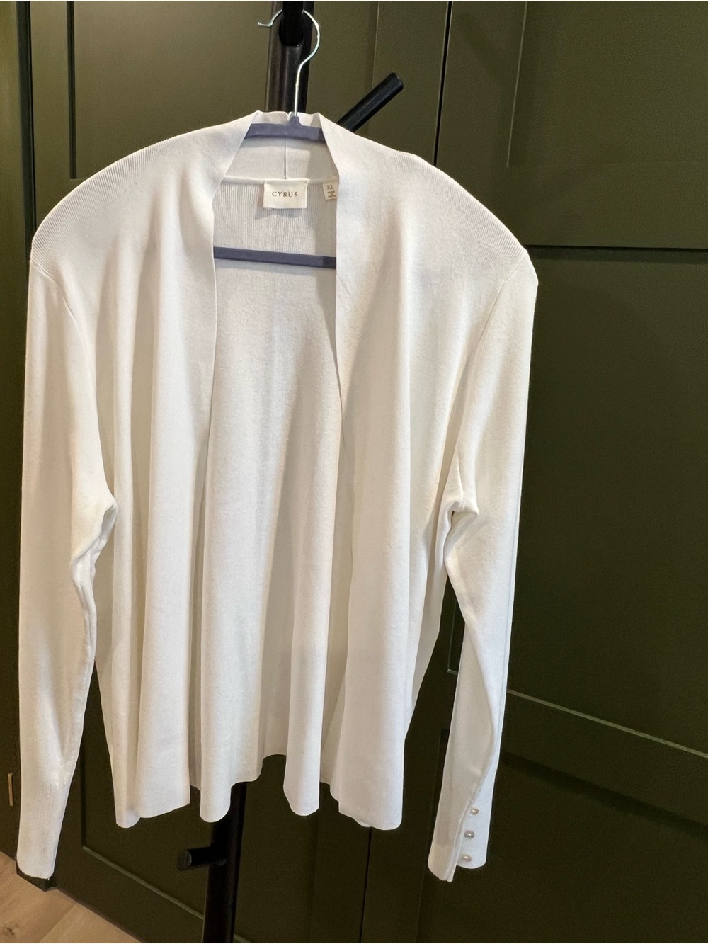 Cyrus White Open-Front Lightweight Women's Cardigan